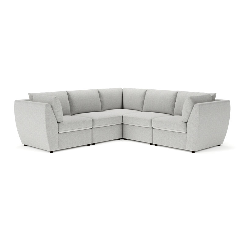 Canapé modulaire rembourré 5 pièces Halson, Cendres turbo