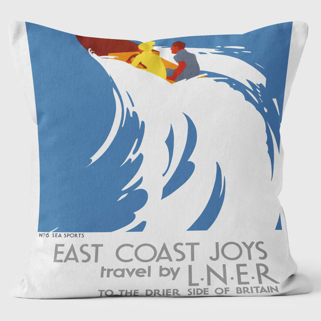 East Coast Joys No 6 LNER 1931 -Water Sports - National Railway Museum Cushion