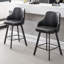 Tabouret de comptoir pivotant rembourré en cuir avec dossier haut (ensemble de 3)-1062960130-1062960129-1062417567
