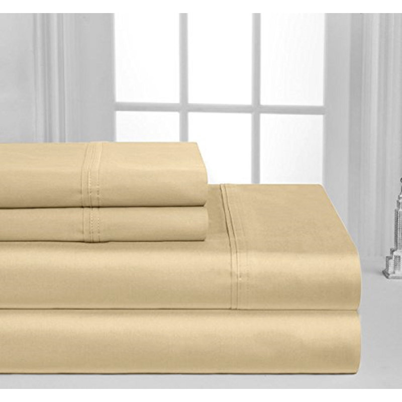 Egyptian Cotton Sheet Set, Taupe, Twin XL Sheet Set with 1 Pillowcase