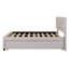 Lit plateforme double avec tête de lit à motif brique, lit gigogne simple et 2 tiroirs-868947006