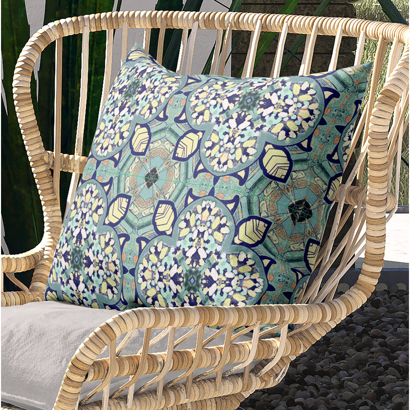 Housse de coussin carré et insert, 20 po X 20 po, Vert pâle / crème
