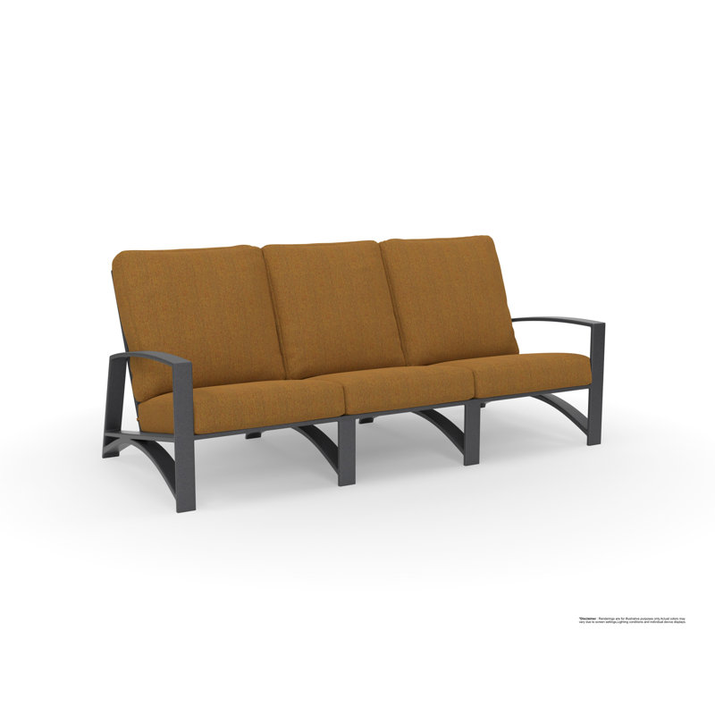 Arc Outdoor 3 - Seat Patio Sofa, Trax Sequoia, Graphite