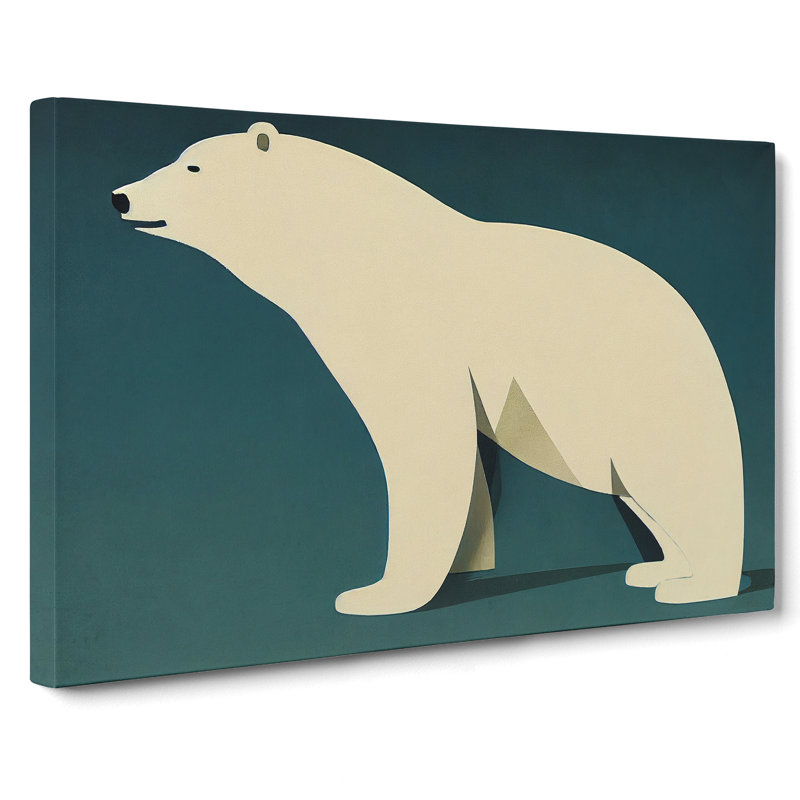Intriguing Polar Bear Abstract - Wrapped Canvas, 50cm H x 76cm W x 3cm D
