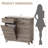 Wave Design 2-Door 2-Drawer Tilt Out Trash Cabinet, MDF Freestanding Kitchen Laundry Storage (Trash Can Not Included)-122622501