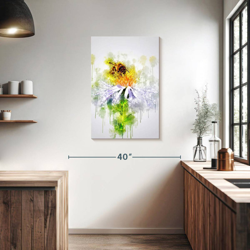 Brampt Honeybee On Flower, 36" H x 24" W