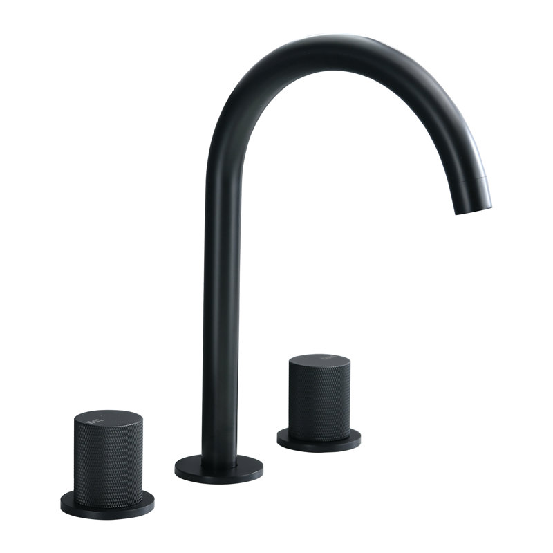 Robinet de salle de bain à large entraxe, Noir mat