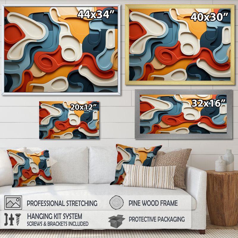«Gelacio Geometric Snake Serpentine Grace II», reproduction sur toile, Toile tendue, H 30 po x l 40 po x P 1,5 po