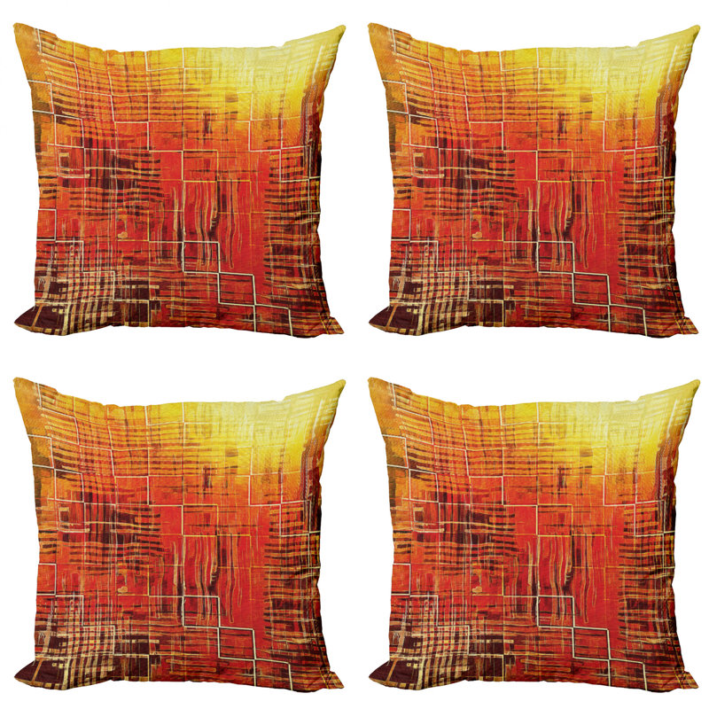 Ensemble de 4 coussins décoratifs Ambesonne Burnt Orange Burnt, 20 po X 20 po