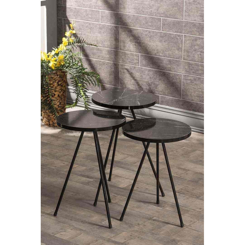 Greta 14cm Console Table, Black Marble