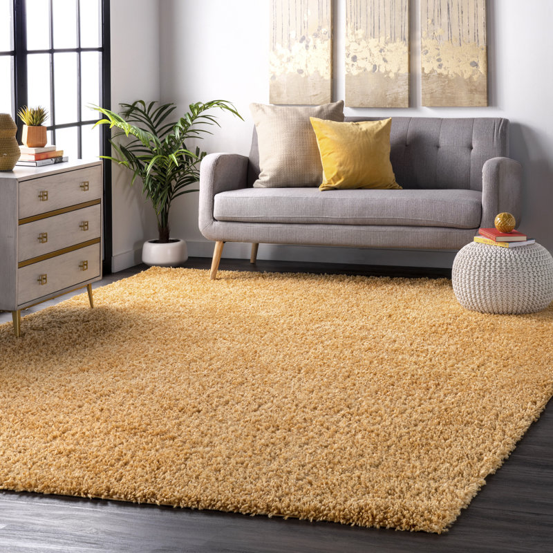 Schiavo Yellow Area Rug, Rectangle 4' x 6'