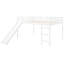 Lit mezzanine blanc avec glissade rayonnante - Bois massif fabriqué pour procurer de la chaleur