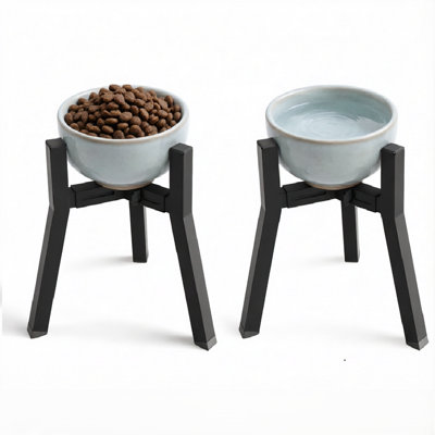 Ensemble de 2 supports pour bol pour chien surélevé pour chiens de grande taille, largeur réglable de 7 à 10,6 po, support pour bol d'eau surélevée (bol non inclus)