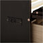 Grand lit escamotable, armoire-lit en bois de pin avec centrale électrique et panneau de décoration en rotin, espresso