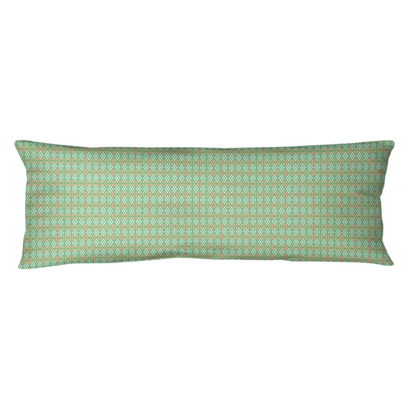 Coussin lombaire Katelyn Elizabeth, Vert / Orange, Bourre en polyester, Molleton moelleux
