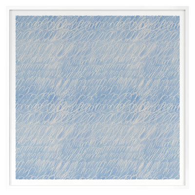 Cy Scribble in Blue Framed Drawing Print