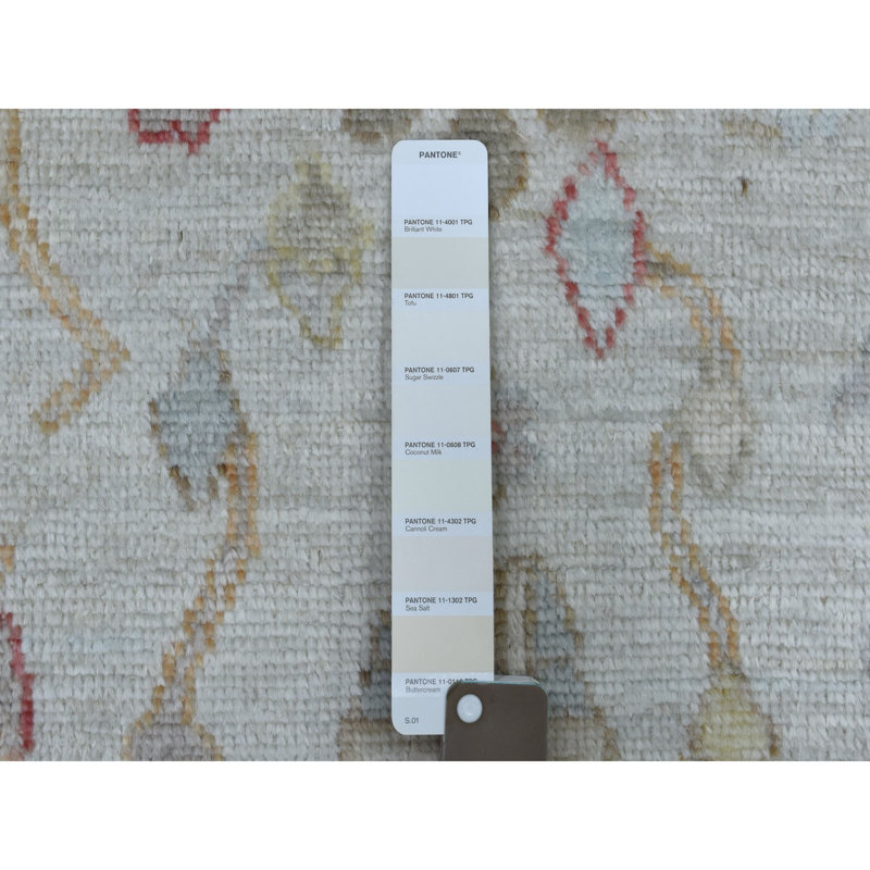 Tapis de couloir gris en Tapis décoratif laine noué à la main de conception unique 2 pi 10 po x 17 pi 3 po Chanyah