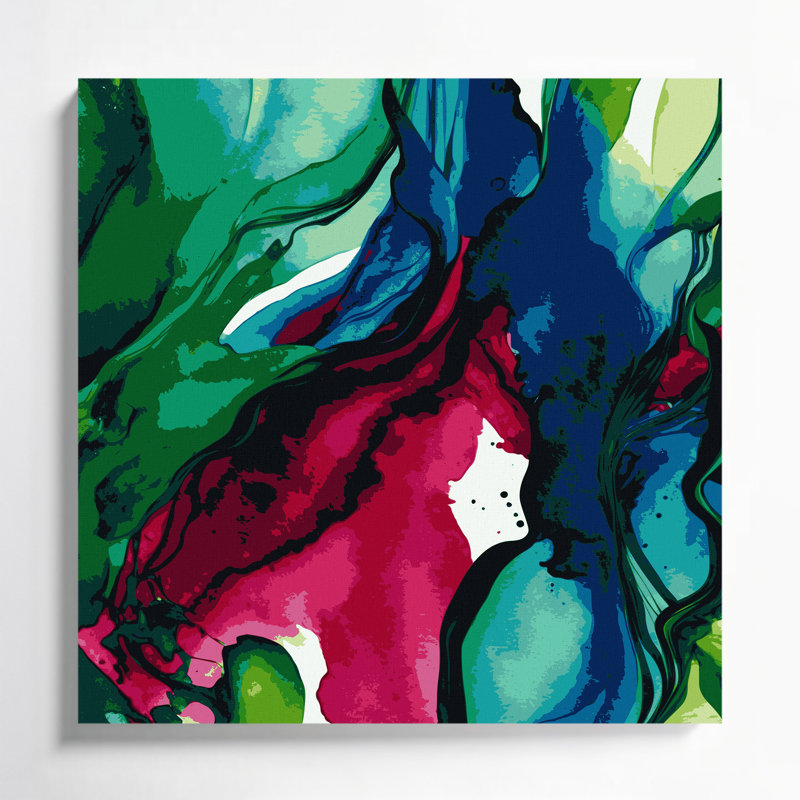 Aquarelle abstraite, art mural sur toile brune 54, H 32 po x l 32 po