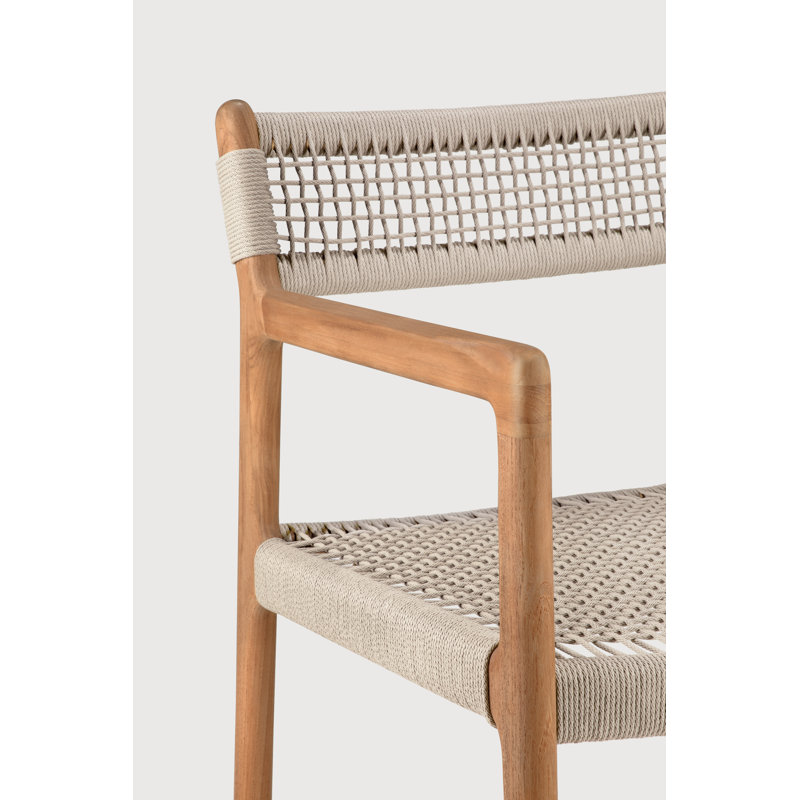 Jack Woven outdoor dining chair (frame)- teak - Beige cord
