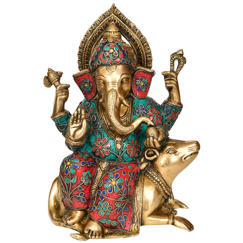 Lord Ganesha assis sur un rat