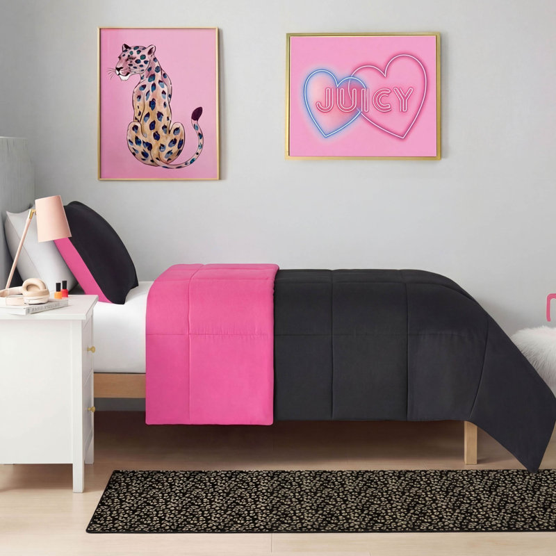 Juicy Couture Metallic Leopard Plush Rugs, 2' x 6', Black