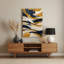 Abstrait paysage 93, art mural en métal beige-1253252512