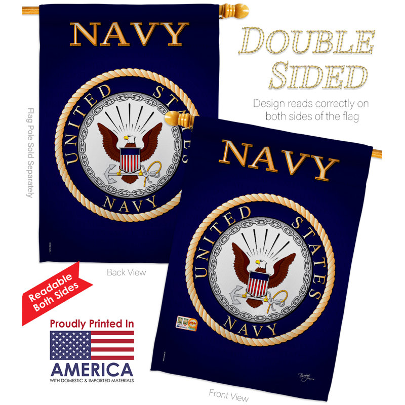 Navy Blue Polyester Military House Flag 28x40