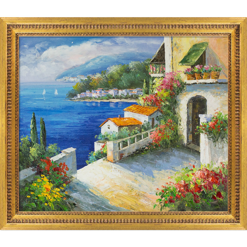 High Rise Bay, peinture sur toile encadrée, H 25 po x l 29 po x P 2 po, Flotteur Versailles doré encadré