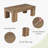 55" Large Solid Wood Coffee Table for Living Room, Farmhouse Center Table with Heavy-Duty Legs