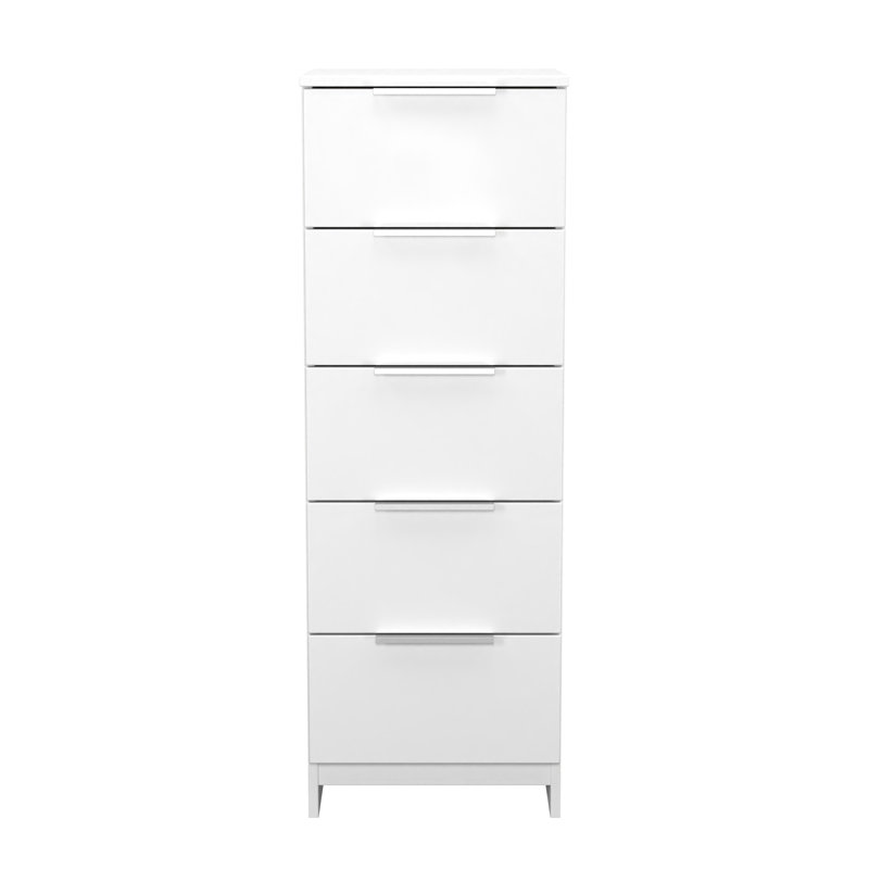 Fully Assembled Sumfleth 5 - Drawer Chest of Drawers, White