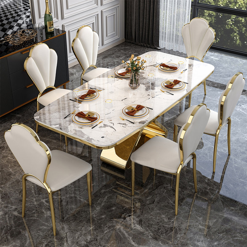 Ensemble de salle à manger rectangulaire, H 29,53 po x L 62,99 po x l 35,43 po, 7