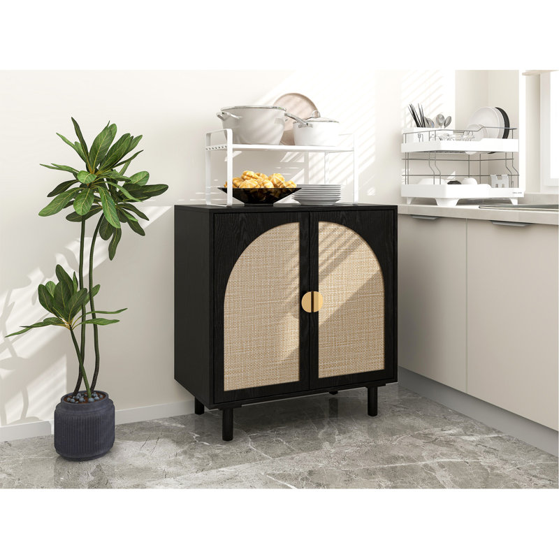 Buffet décoratif Cheshunt, Noir, H 31,5 po x l 29,72 po x P 15,55 po