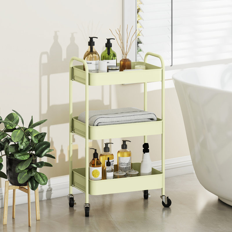 79cm H x 45cm W Utility Cart with Wheels, Green