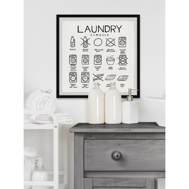 Laundry Signs - Single Picture Frame Print, 30cm H x 30cm W x 3.81cm D