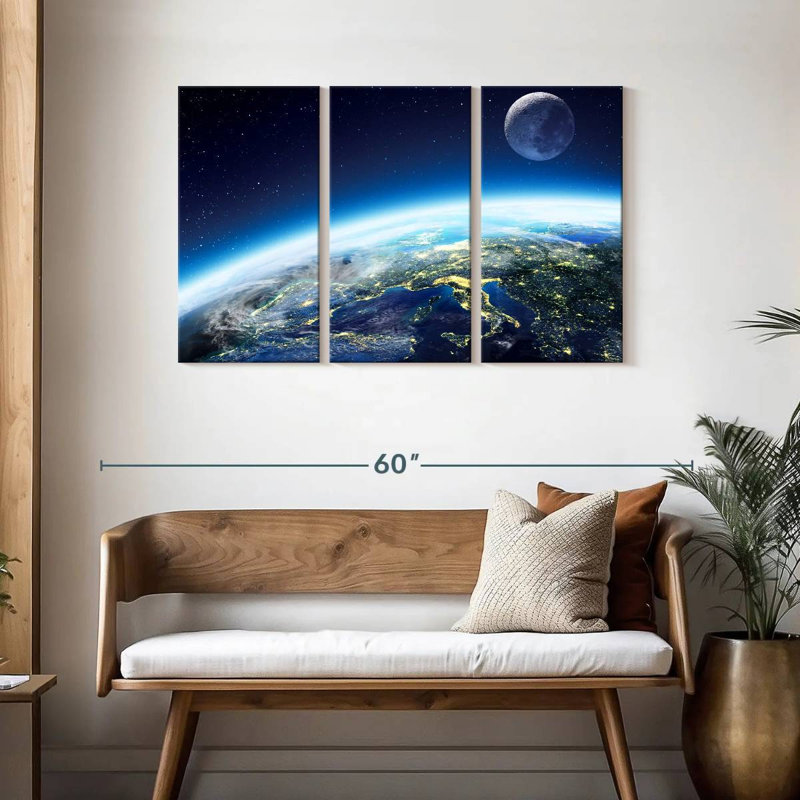 Oberle City Lights From Space, 28" H x 45" W
