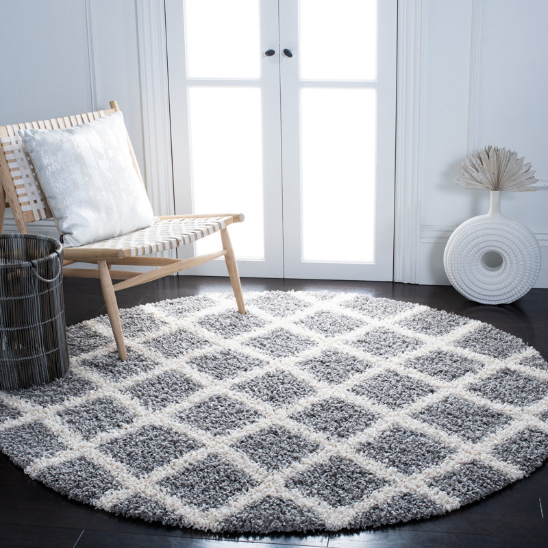 Arsheq Shag Performance Geometric Rug, Square 6'