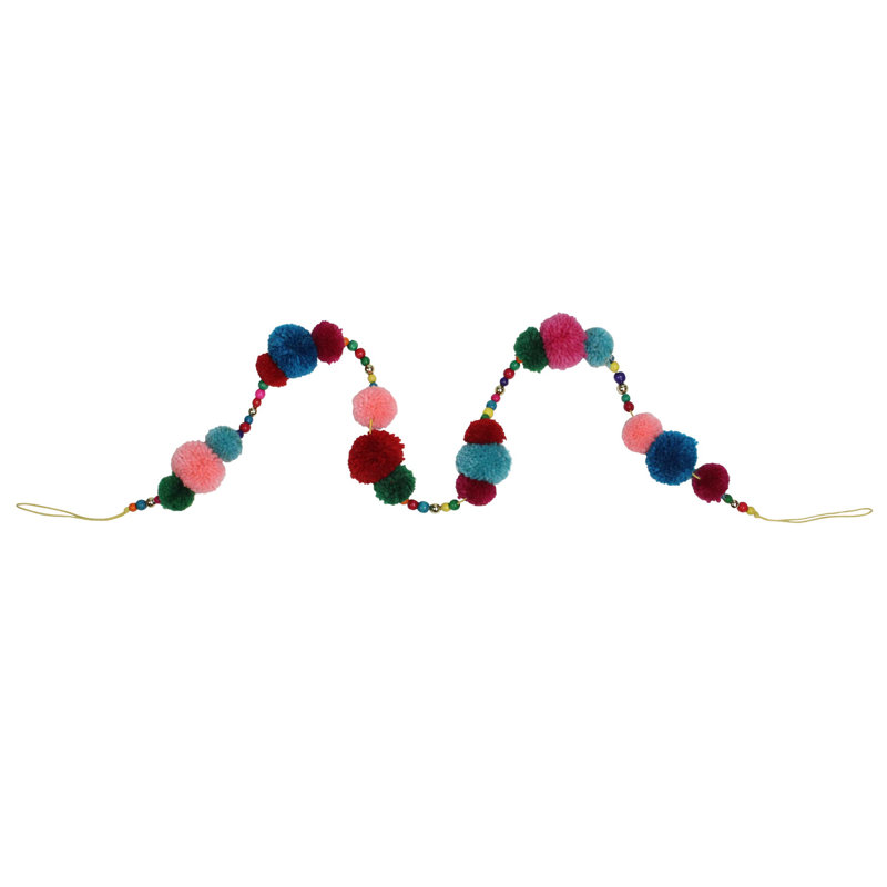 Guirlande de perles de Noël multicolores 4,5 'Bohemian