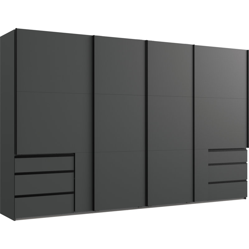 Guardino 4 Door Wardrobe, Graphite, 216cm H x 350cm W x 65cm D