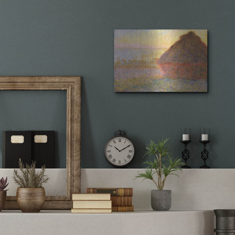 " Grainstack Sunset " by Claude Monet, 12" H x 16" W