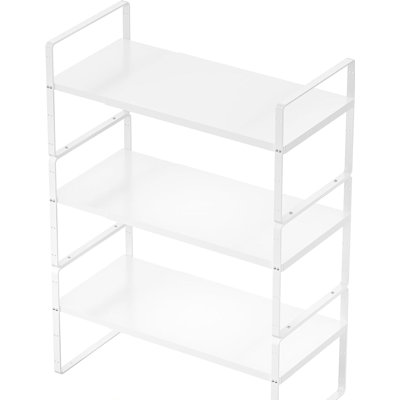 Expandable Stackable Cabinet Organizer Rack Heavy Duty Adjustable Shelves For Kitchen Bathroom Pantry Countertop Home Office Storage