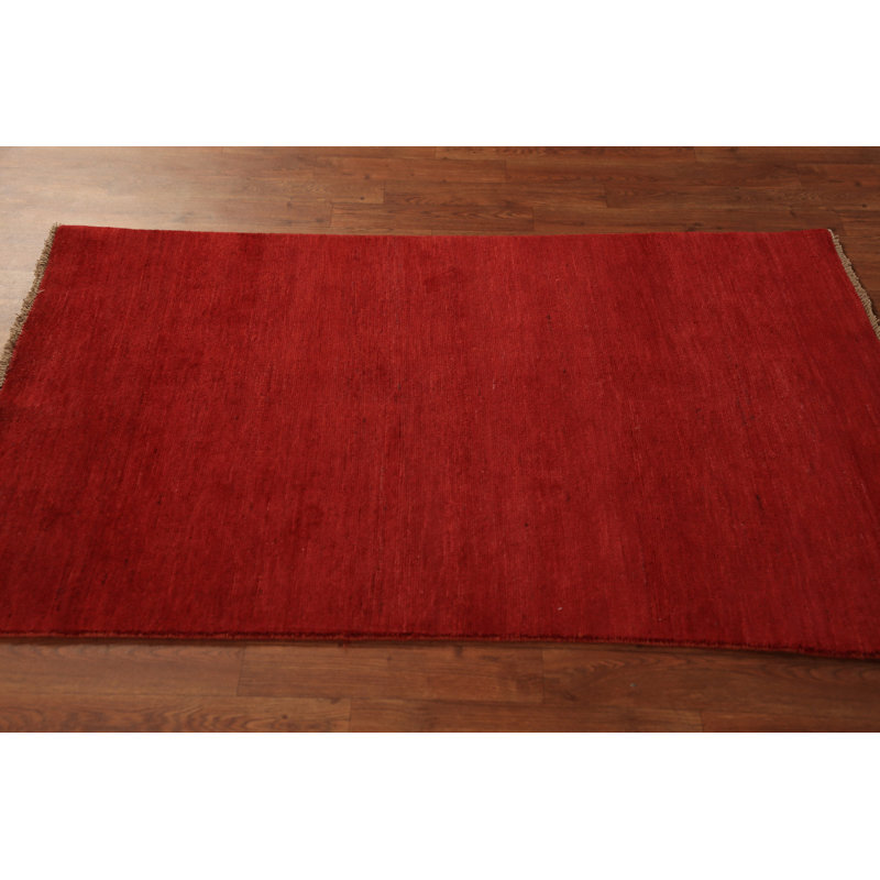 Tapis rouge pour vestibule moderne Gabbeh 3 x 5