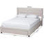  Lit plateforme grand beige, lit plateforme durable pour tous les espaces, lit plateforme moderne peu encombrant