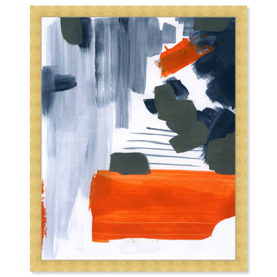 «Blue Red Abstract Paint Brush» par Oliver Gal - reproduction