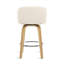 Tabouret de comptoir pivotant H 26 po avec structure en bois Vivi (ensemble de 4)-118609551