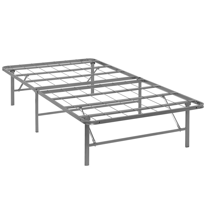 Modway Horizon Stainless Steel Bed Frame, Twin, Silver