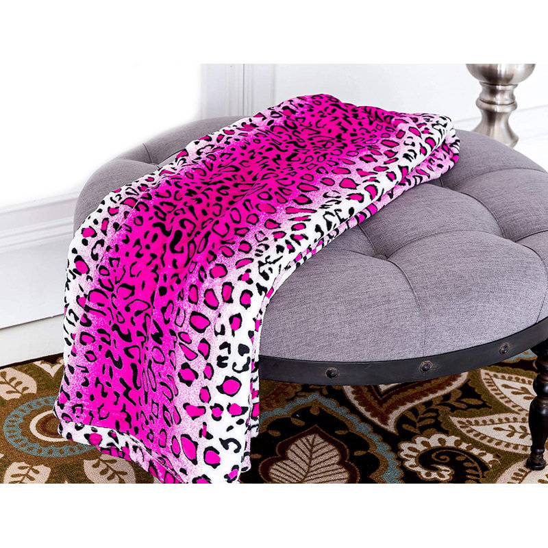 Couverture luxueuse à imprimé zébré, Rose, Jeté