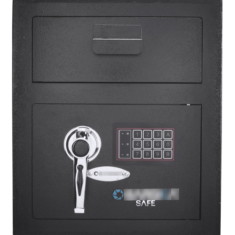 Coffre-fort de 72 pi cu avec deux codes à broches, dispositif de pêche, fabrication en acier, noir, 14,01 po P x P 15,67 H, 41,5 lb pour, chicanes, construction solide, profondeur, largeur, hauteur,
