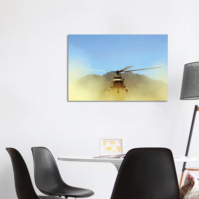 A Mi-17 Hip Helicopter Hovers over a Firing Range in Afghanistan 1 Piece Wrapped Canvas Wall Art