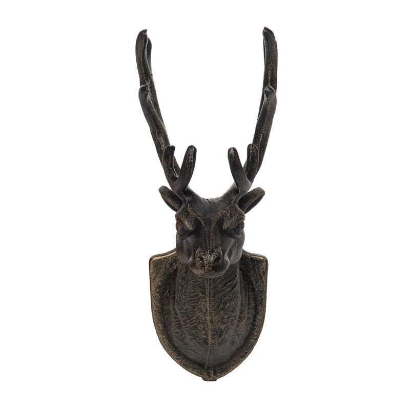  Décoration murale renne de Noël en métal 12,01 po Bronze