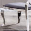 Chaise de salle à manger élégante en velours avec dossier ovale, ensemble de 2 pieds en acier inoxydable pour intérieurs modernes